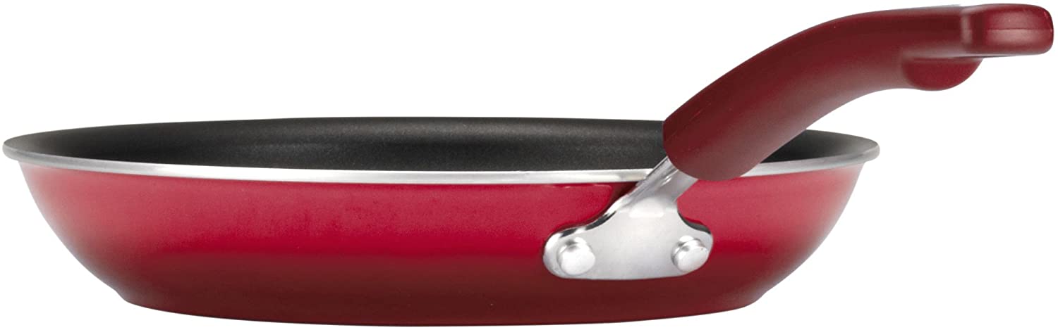 Rachael Ray Brights 14-Piece Nonstick Cookware Set, Red