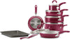 Rachael Ray Create Delicious Nonstick Cookware Pots and Pans Set, 13 Piece, Burgundy Shimmer