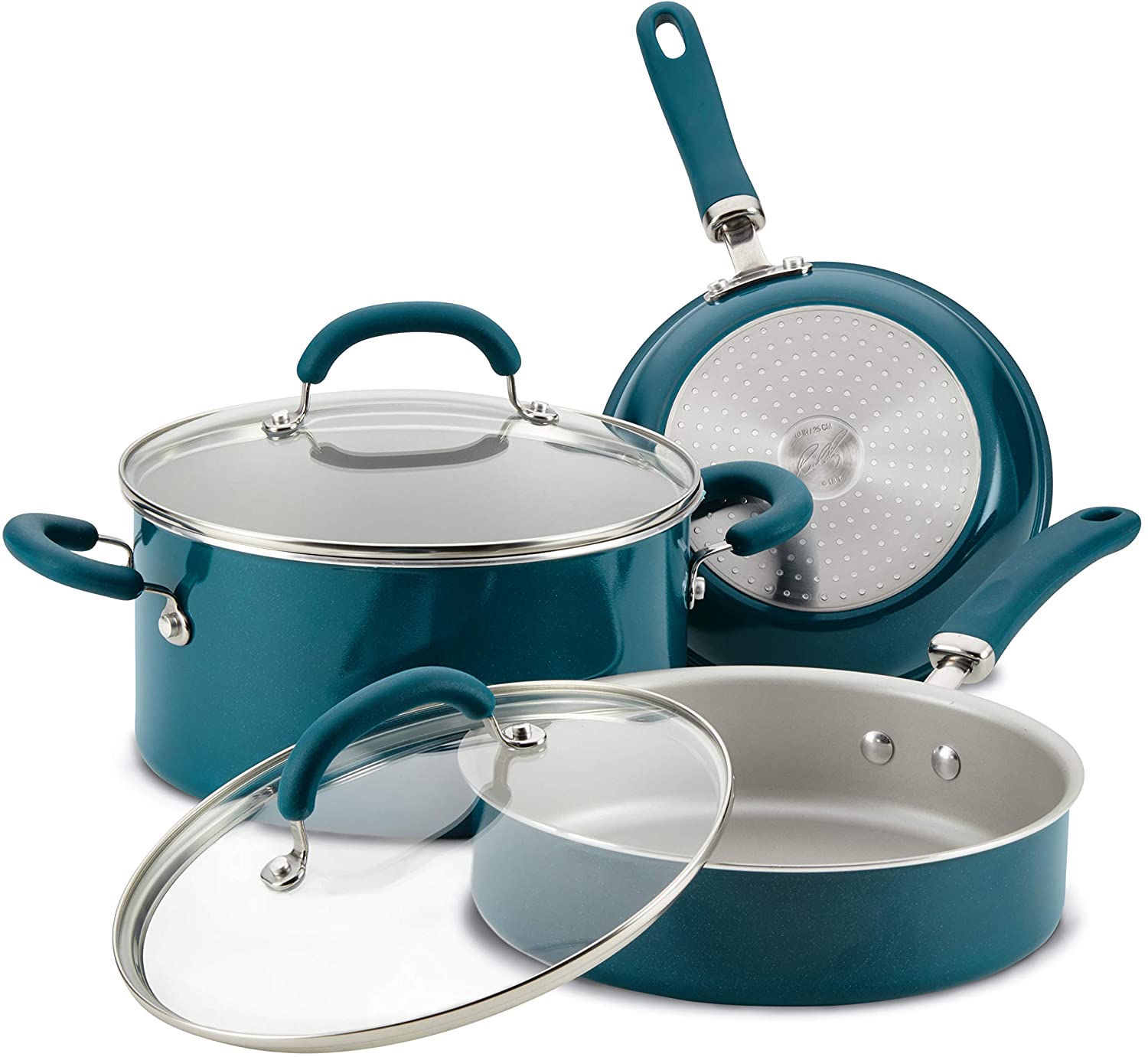 Rachael Ray Create Delicious 2 Piece Nonstick Skillet Set, Teal