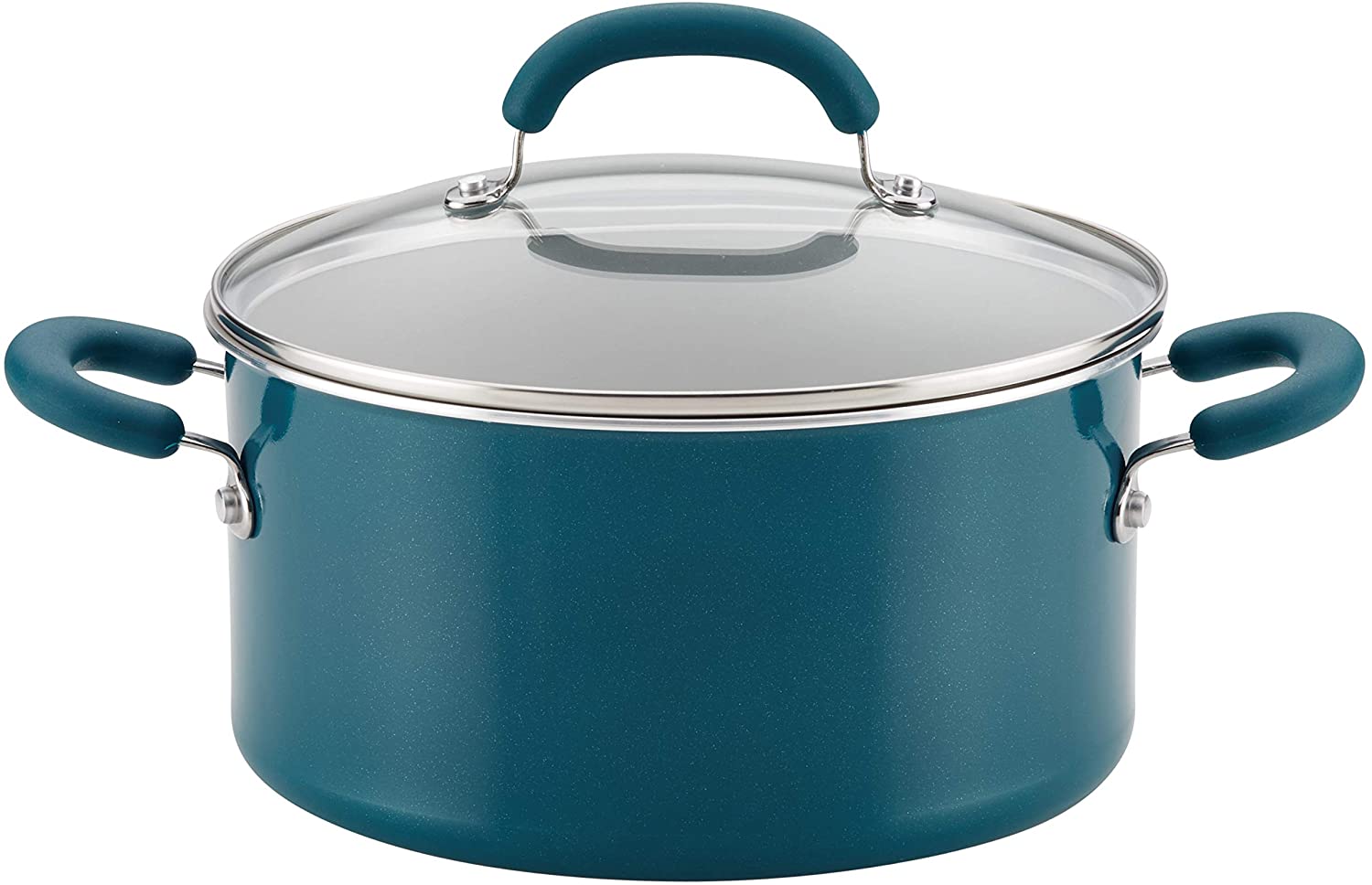 Rachael Ray Create Delicious Nonstick Stock Pot/Stockpot with Lid - 6 Quart, Teal Shimmer