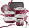 Rachael Ray Create Delicious Nonstick Cookware Pots and Pans Set, 13 Piece, Burgundy Shimmer