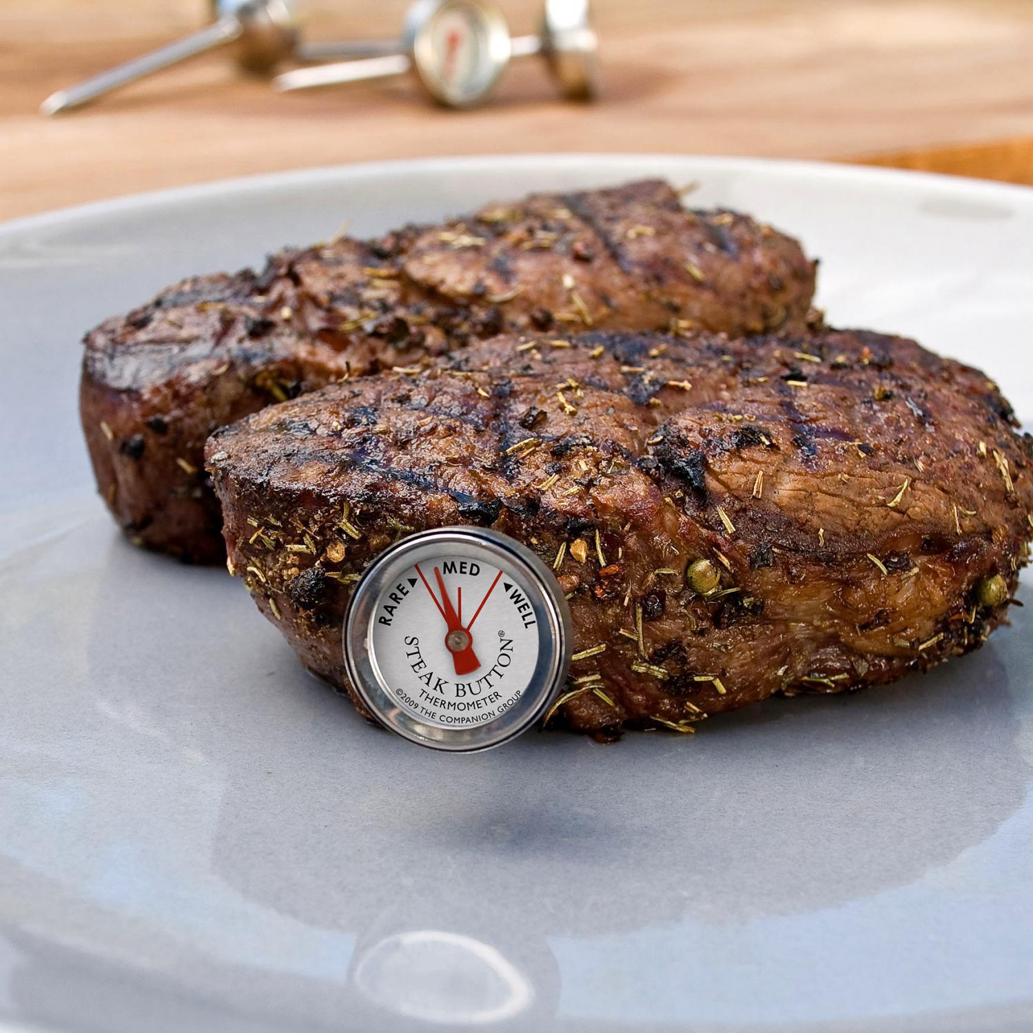 Charcoal Companion 2-Inch Steak Meat Thermometer Button - Loft410