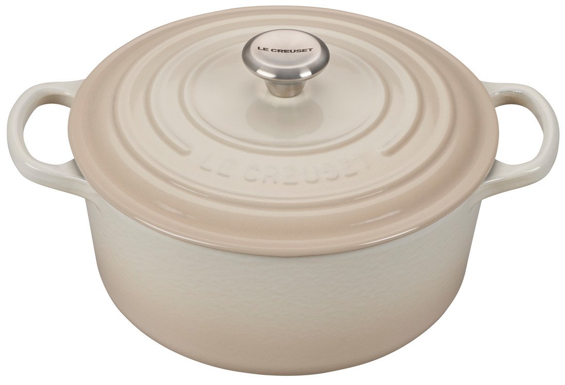 Le Creuset Signature 5.5 Quart Round Enameled Cast Iron Dutch Oven - Meringue