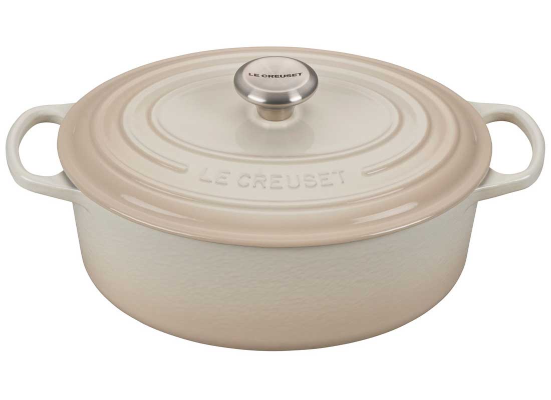  Le Creuset Enameled Cast Iron Signature Oval Dutch Oven, 15.5  qt., Oyster: Home & Kitchen