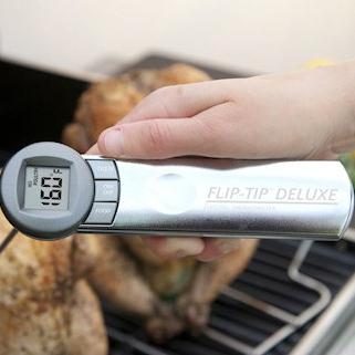 Charcoal Companion CC4130 Q-Tech Bluetooth Food Meat Thermometer for BBQ  Grill Oven