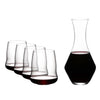Riedel Winewings Cabernet Stemless Wine Glasses Set of 4 + Merlot Decanter